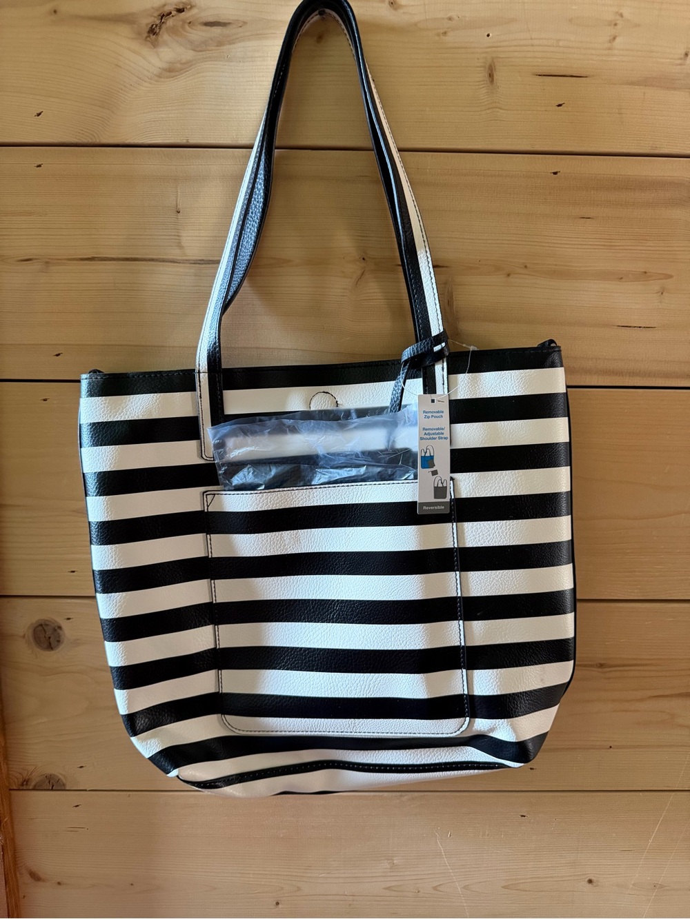 Striped Black & White Tote Bag - Classic Everyday Carry